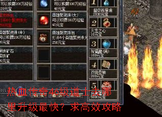 热血传奇46级道士去哪里升级最快?求高效攻略 热血传奇46级道士去哪里升级最快?求高效攻略