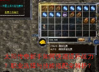 太阳传奇新手如何快速提升战力?职业选择与技能搭配全解析? 太阳传奇新手如何快速提升战力?职业选择与技能搭配全解析?