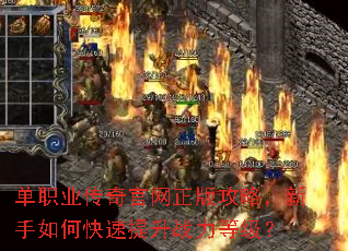 单职业传奇官网正版攻略,新手如何快速提升战力等级? 单职业传奇官网正版攻略,新手如何快速提升战力等级?